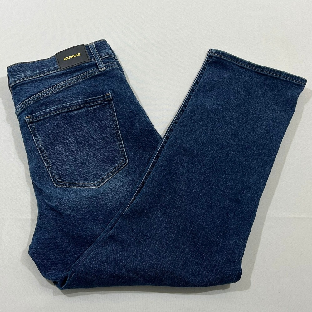 Express Straight Ankle Jeans High Rise Conscious Edit Darkโ Wash Womens 12R